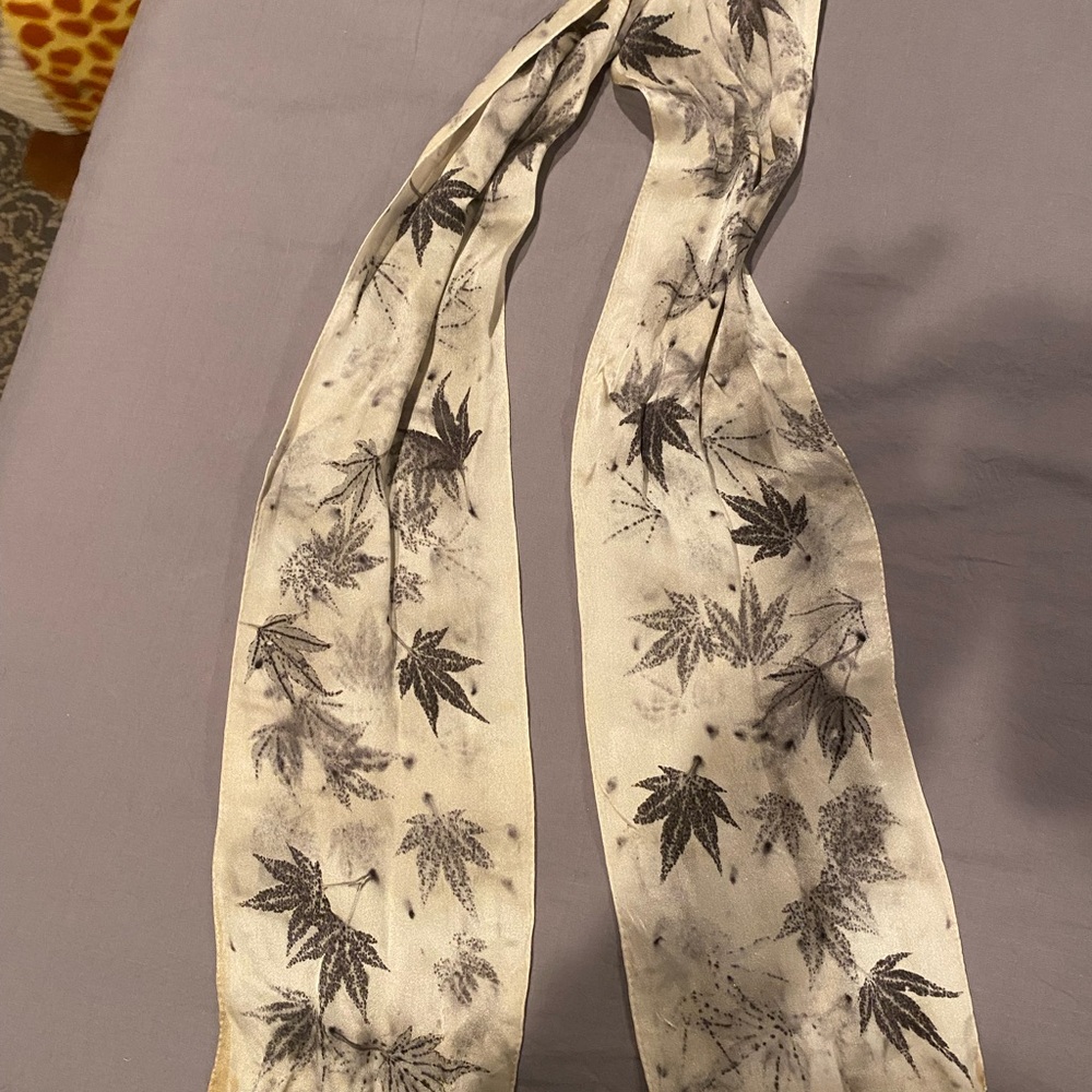 Marjuina hand printed silk scarf